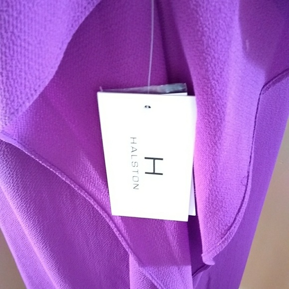 Halston Cocoon Dress Jewel Tone Flutter Sleeve NWT - Picture 6 of 6